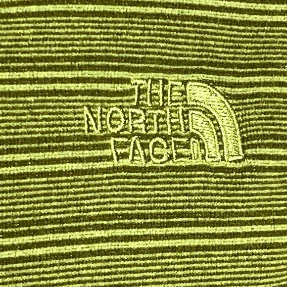 The North Face Womens Small Green Striped Full Zip Fleece Hoodie Jacket - Picture 5 of 8